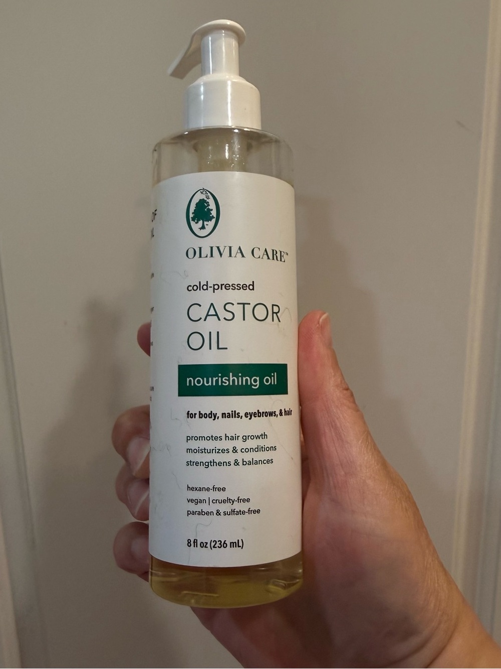 Olivia Care Cold-Pressed Castor Oil - Nourishing Oil (Clear/Green)
